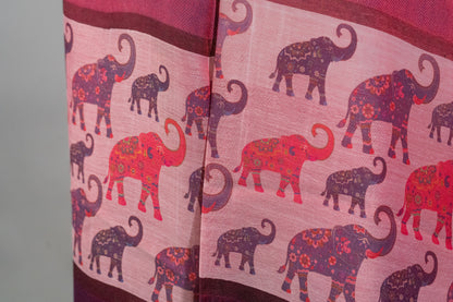 Elephants - Garnet & Pink