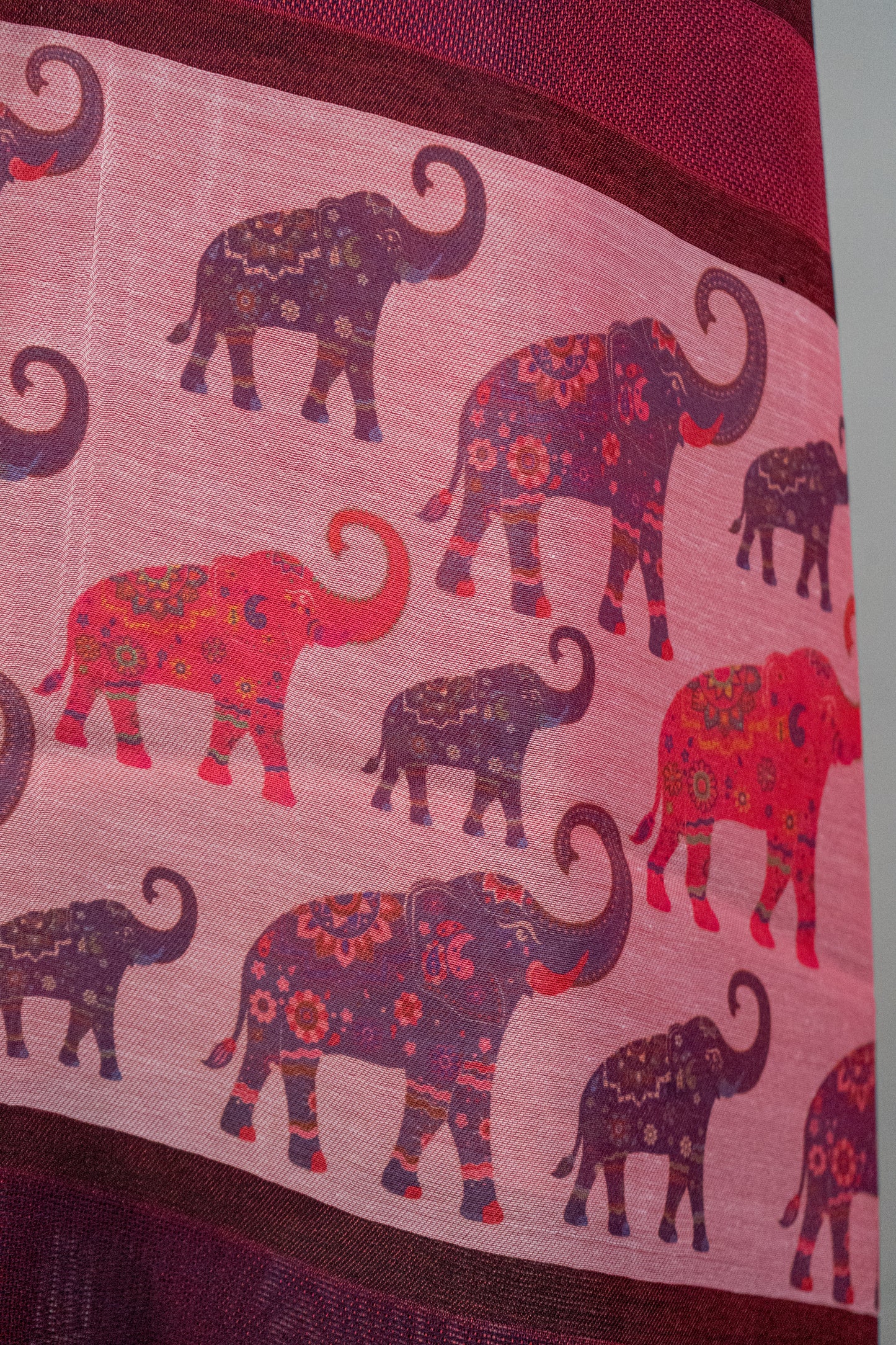 Elephants - Garnet & Pink